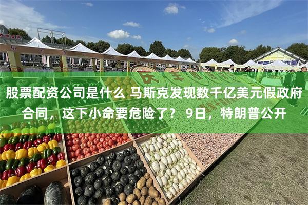 股票配资公司是什么 马斯克发现数千亿美元假政府合同，这下小命要危险了？ 9日，特朗普公开