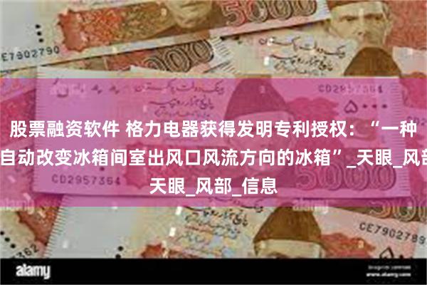 股票融资软件 格力电器获得发明专利授权：“一种随风速自动改变冰箱间室出风口风流方向的冰箱”_天眼_风部_信息