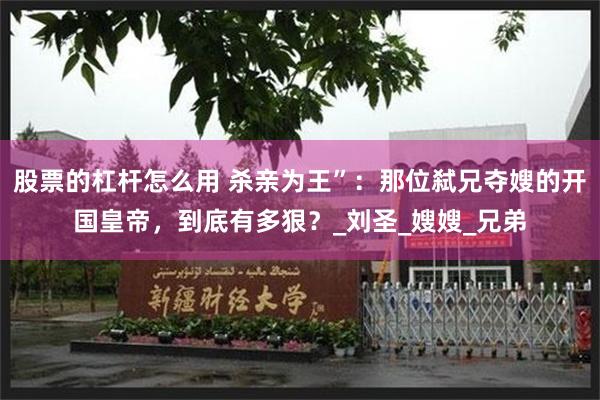 股票的杠杆怎么用 杀亲为王”：那位弑兄夺嫂的开国皇帝，到底有多狠？_刘圣_嫂嫂_兄弟