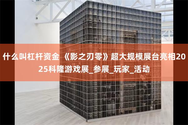 什么叫杠杆资金 《影之刃零》超大规模展台亮相2025科隆游戏展_参展_玩家_活动